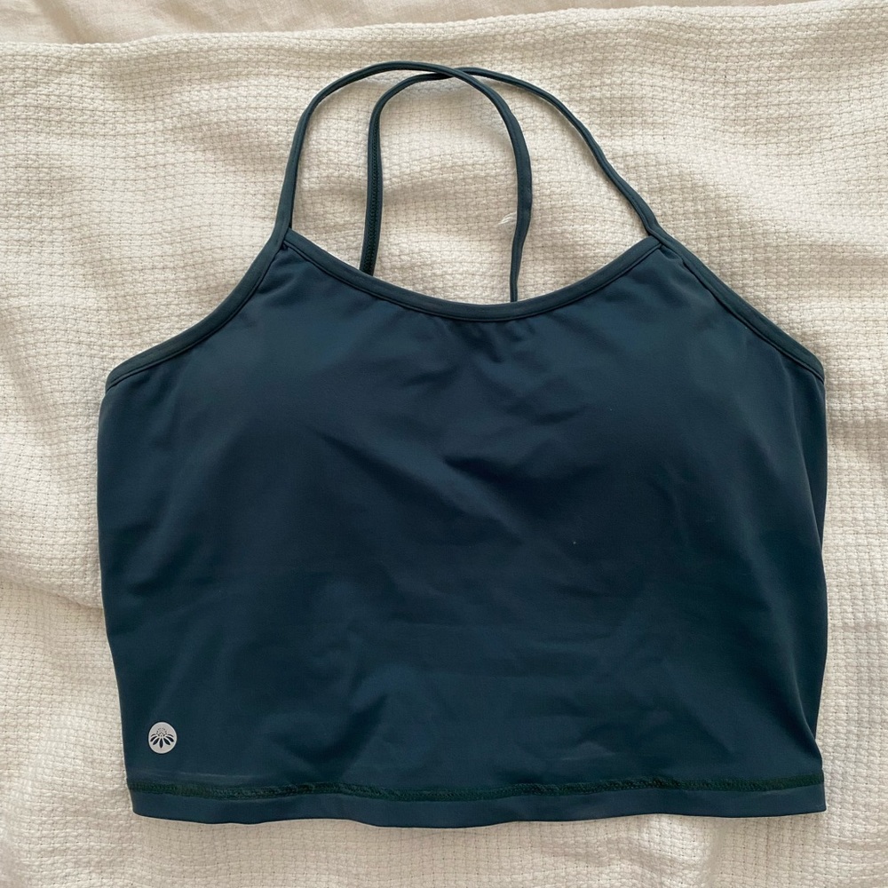 Senita Athletics | Teal cropped workout shirt | L